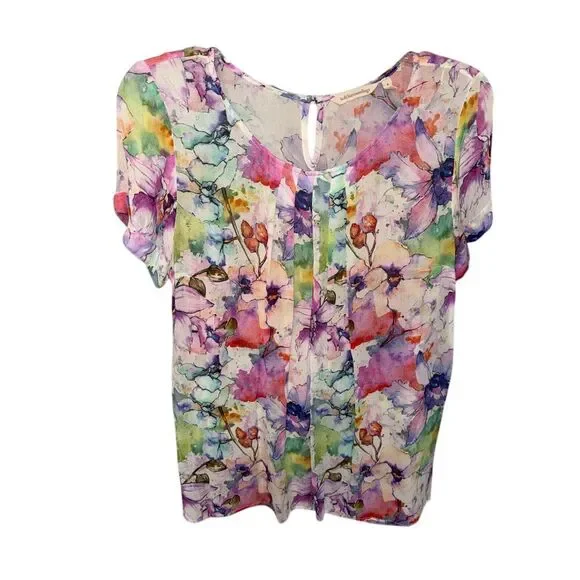 Soft Surroundings Colorful Floral Blouse - Picture 2 of 9